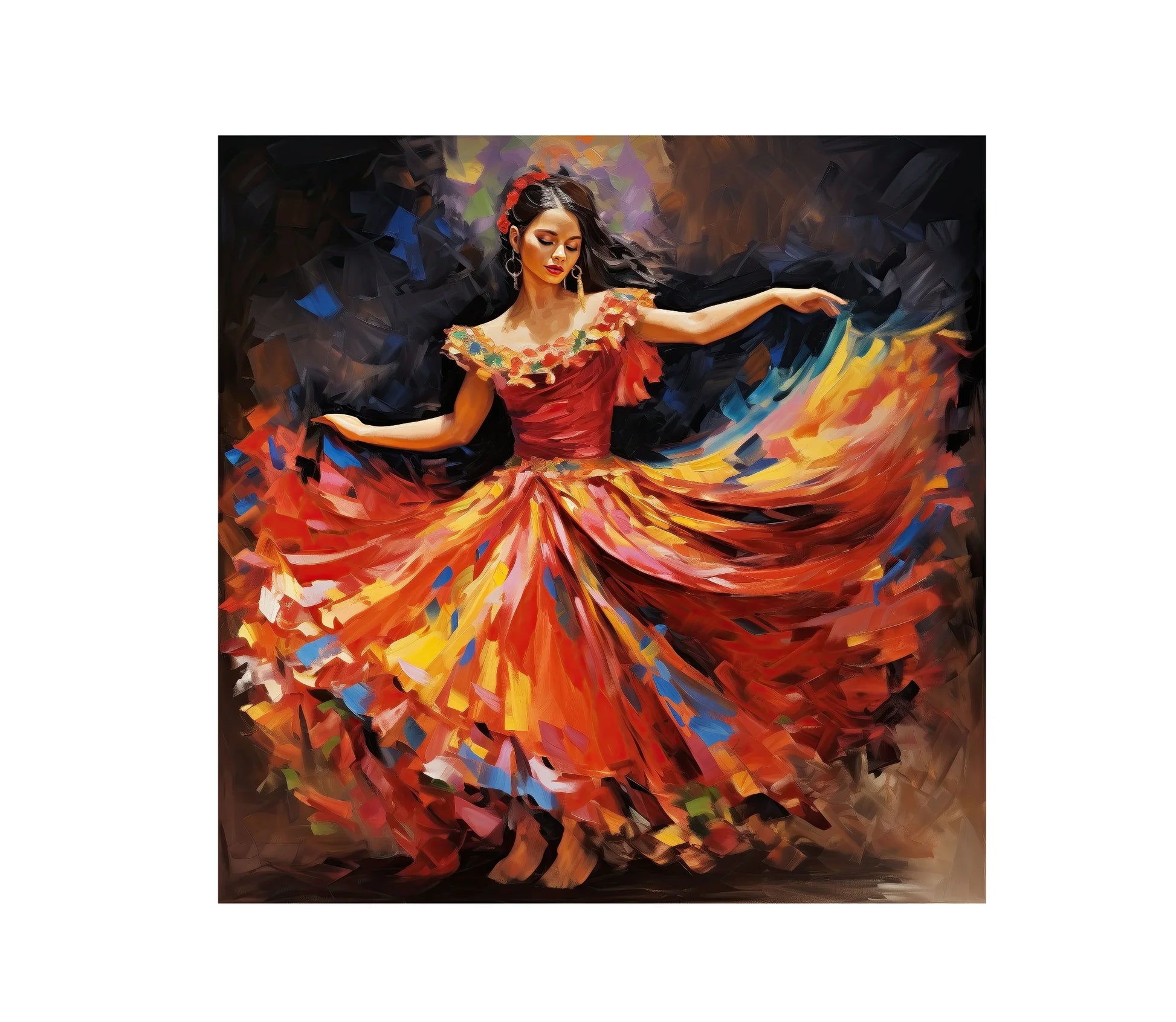Mexican Jarabe Tapatio Home Decor - Mexican Folklorico Wall Art for Living Room - Mexican Art - Mexican Folk Dance Print Folklorico Art Wall Art – Canvas Print