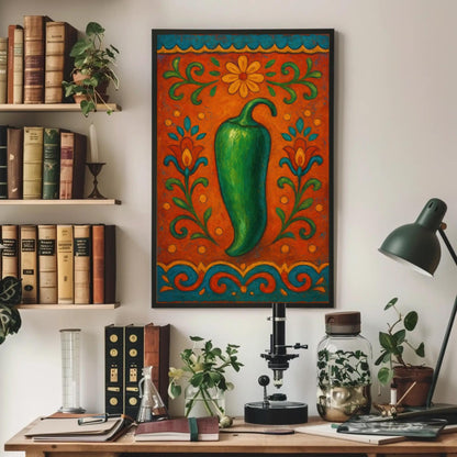 Mexican Folk Art canvas wall art shown in a styled room (view 4)
