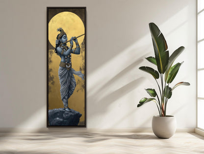 Lord Krishna canvas wall art shown in a styled room (view 2)