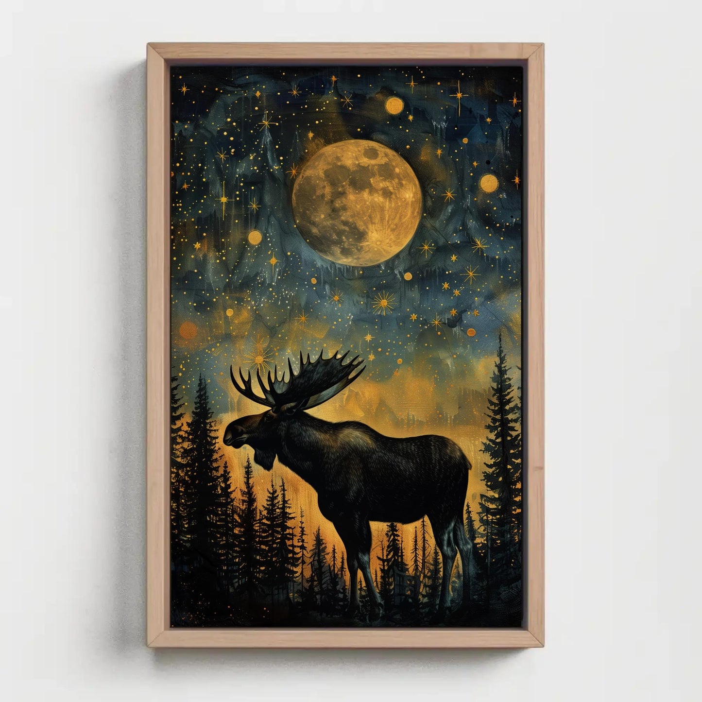 Moose canvas print, premium giclée wall art