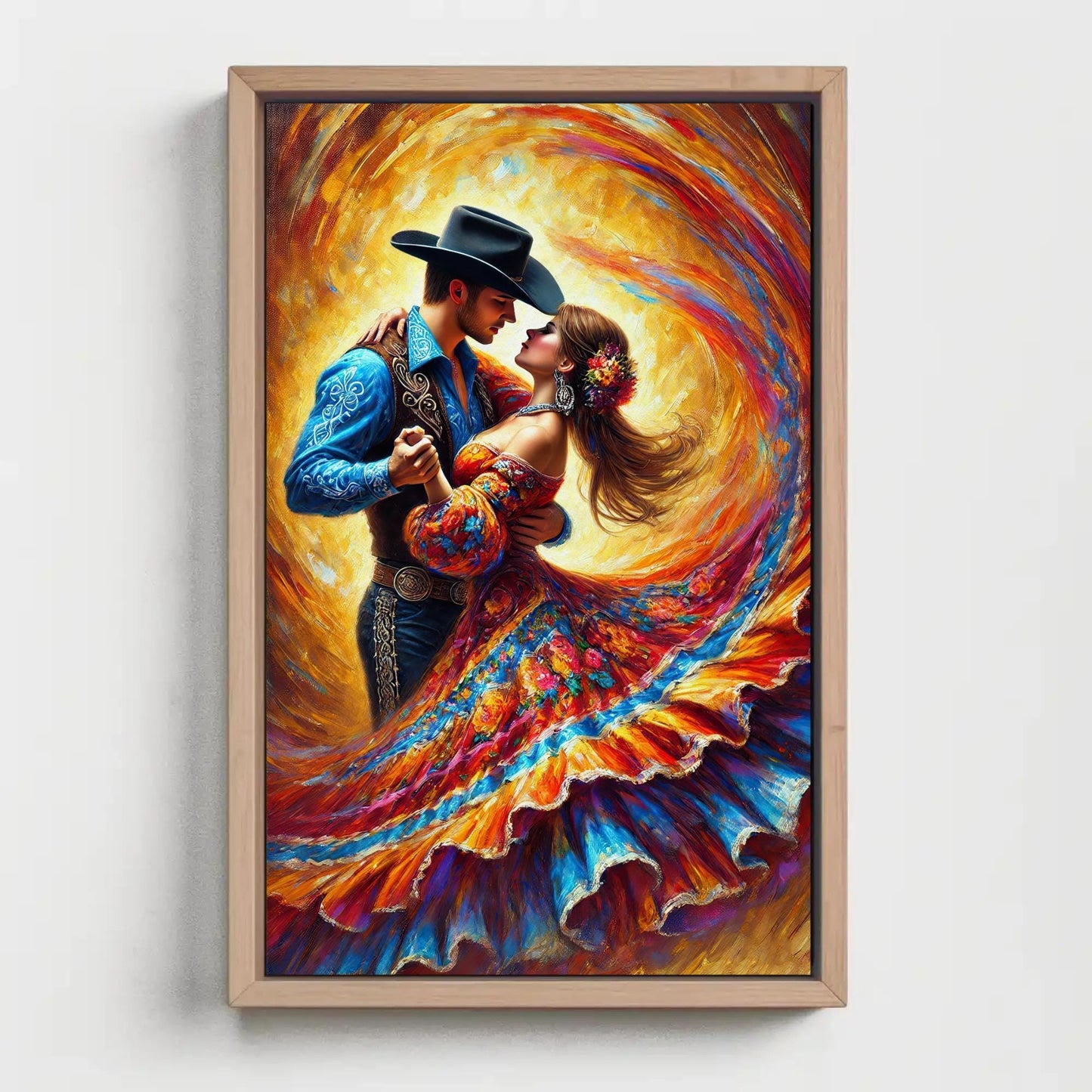 Jarabe Tapatío canvas wall art shown in a styled room