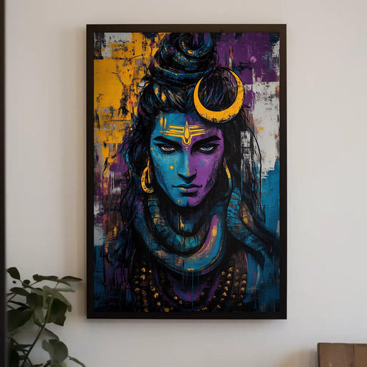 a painting of a woman with a crescent on her head