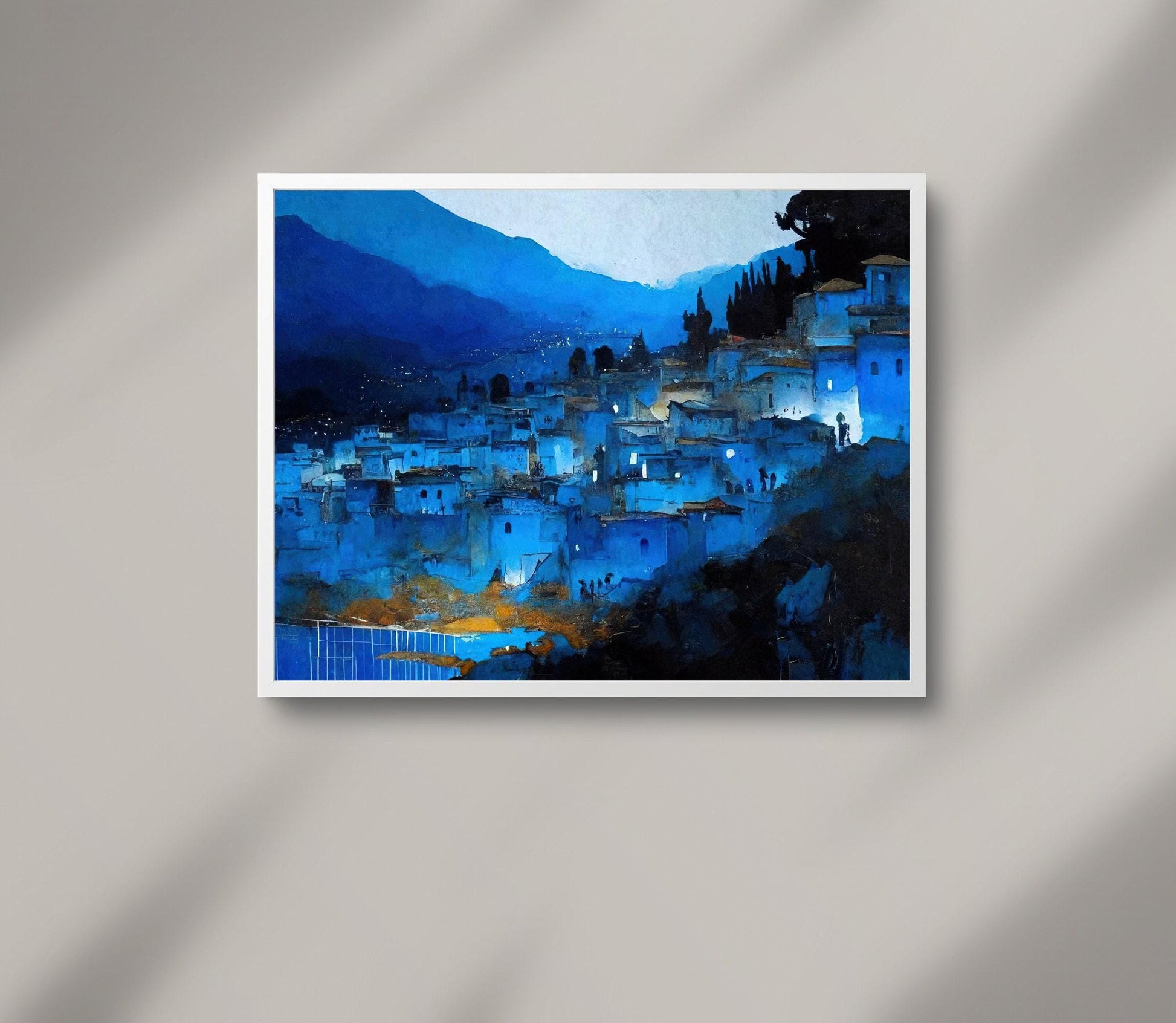 Chefchaouen Morocco Art canvas wall art, gallery-wrapped or framed