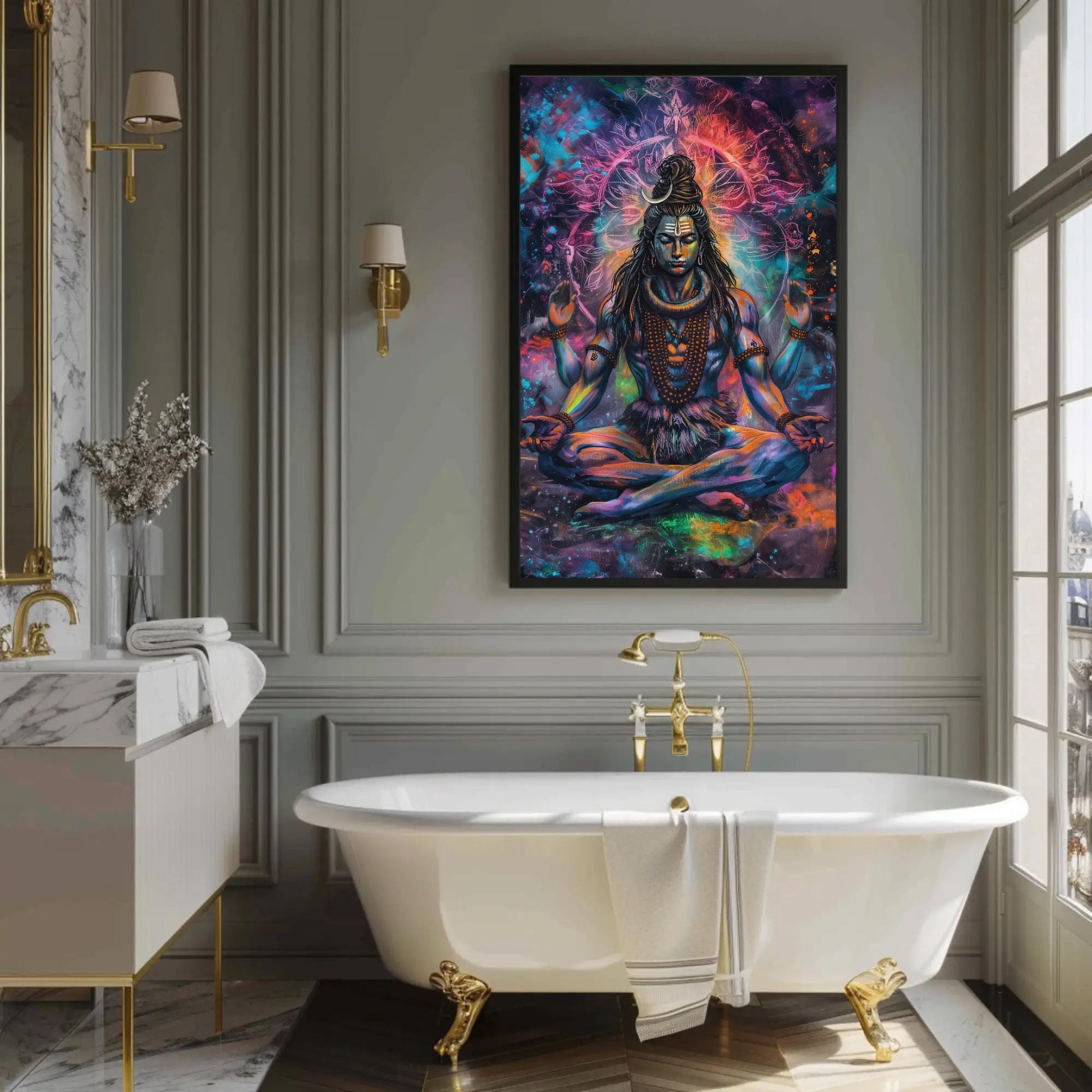 Lord Shiva Meditation canvas wall art, statement décor