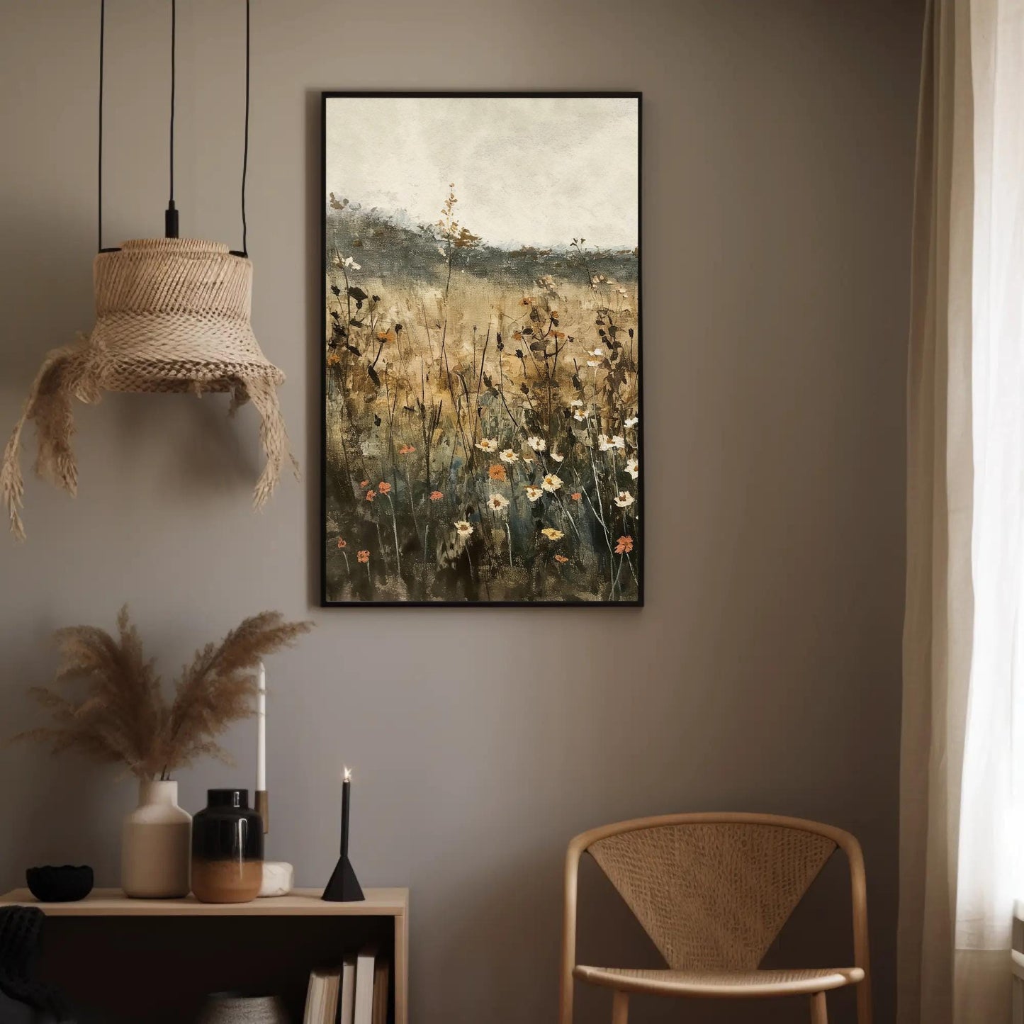 Wildflower , Rustic Farmhouse Floral rustic farmhouse canvas wall art for the home