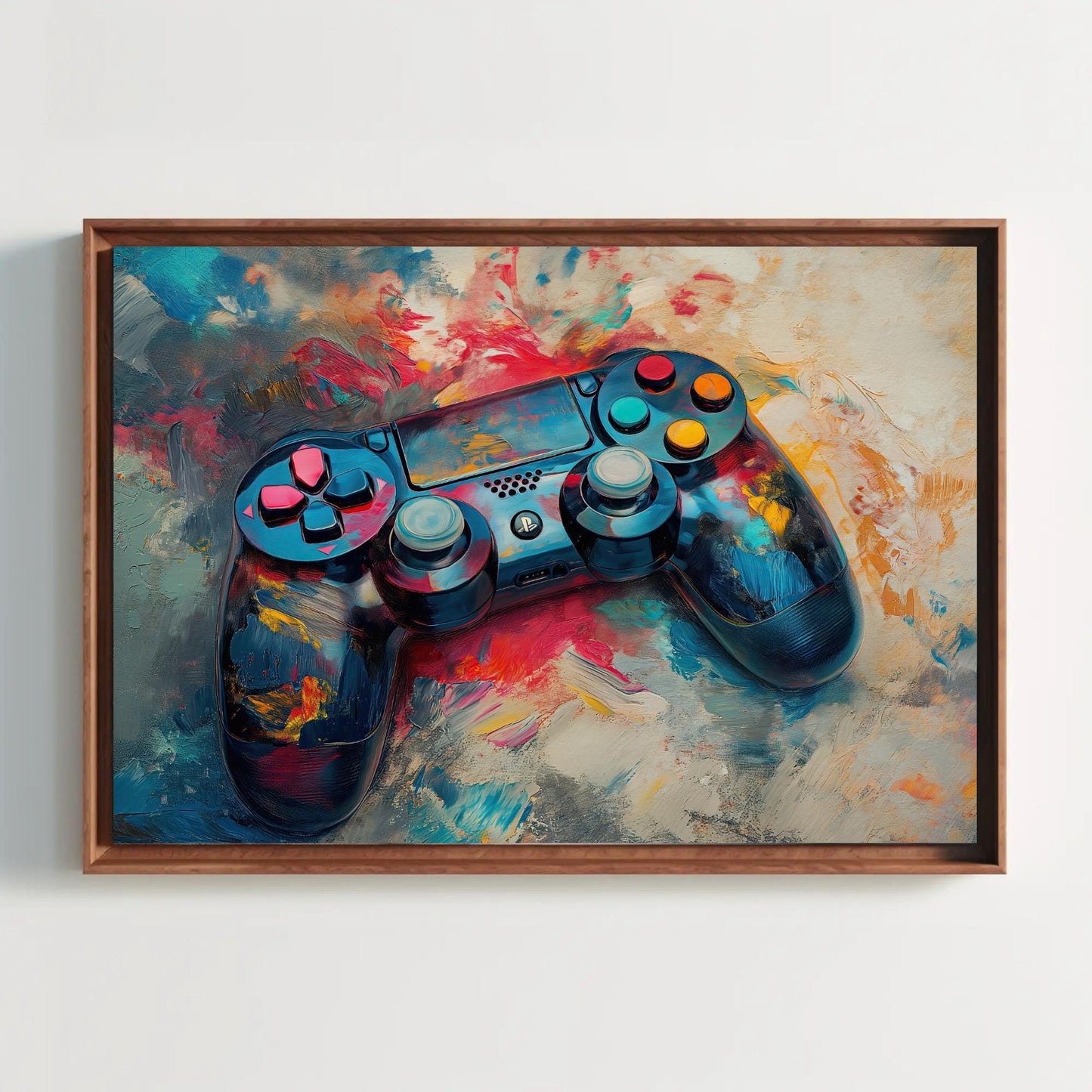Game Controller Canvas Print – Vibrant Gamer Room Decor | Framed Wall Art