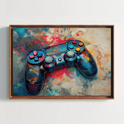 Game Controller Canvas Print – Vibrant Gamer Room Decor | Framed Wall Art