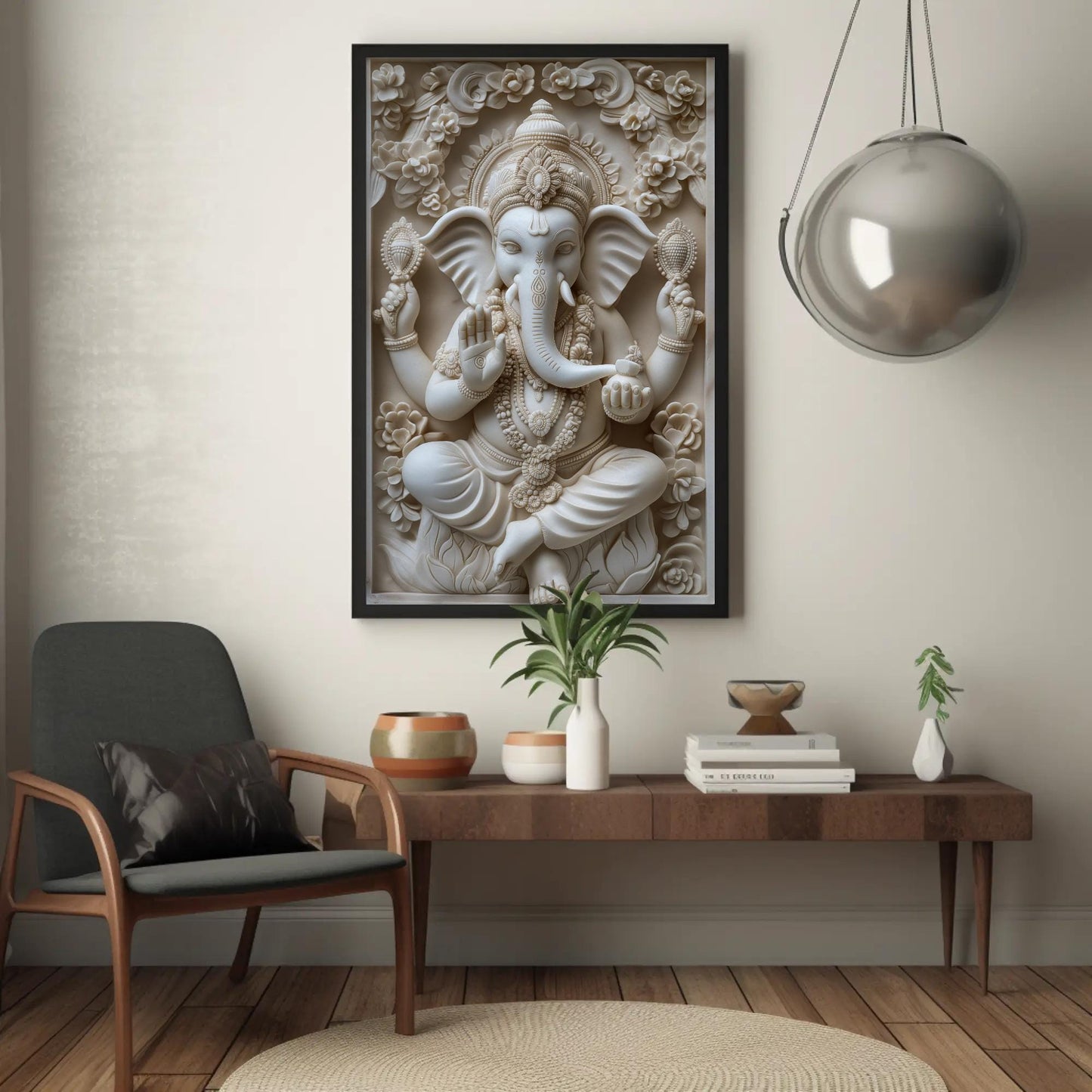 Ganesha Statue canvas wall art, gallery-wrapped or framed