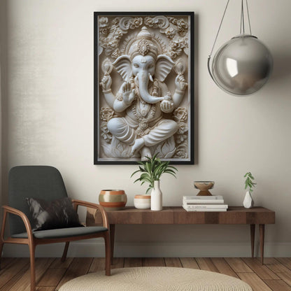Ganesha Statue canvas wall art, gallery-wrapped or framed