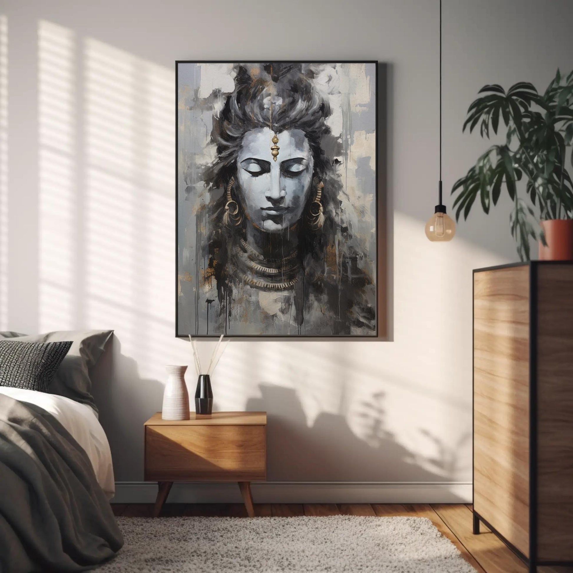 Lord Shiva , Hindu Meditation Room Wall canvas wall art, gallery-wrapped or framed