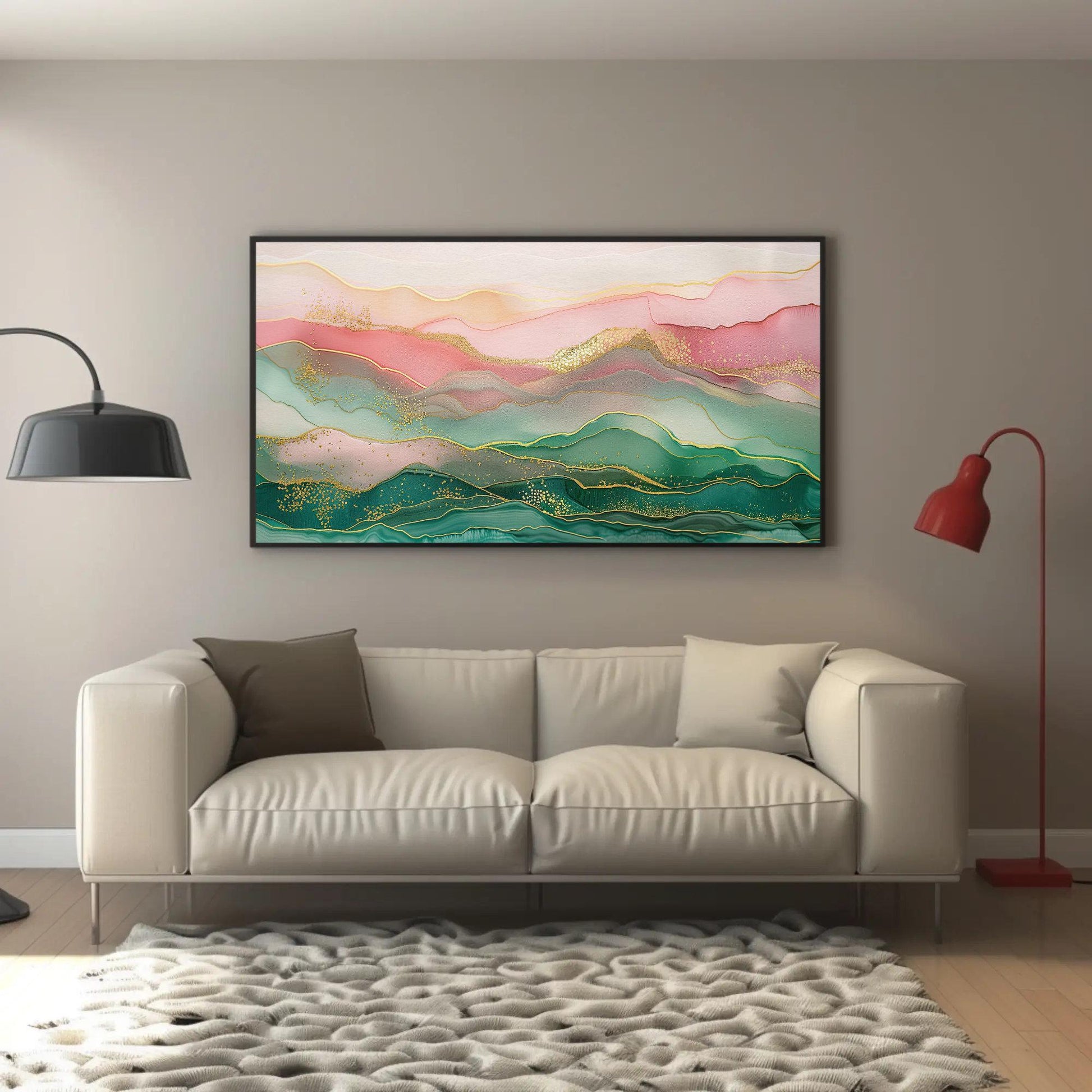Abstract Mountain modern canvas wall art, ready to hang