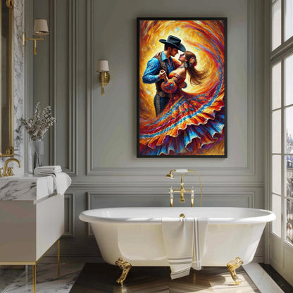 Jarabe Tapatío canvas wall art shown in a styled interior