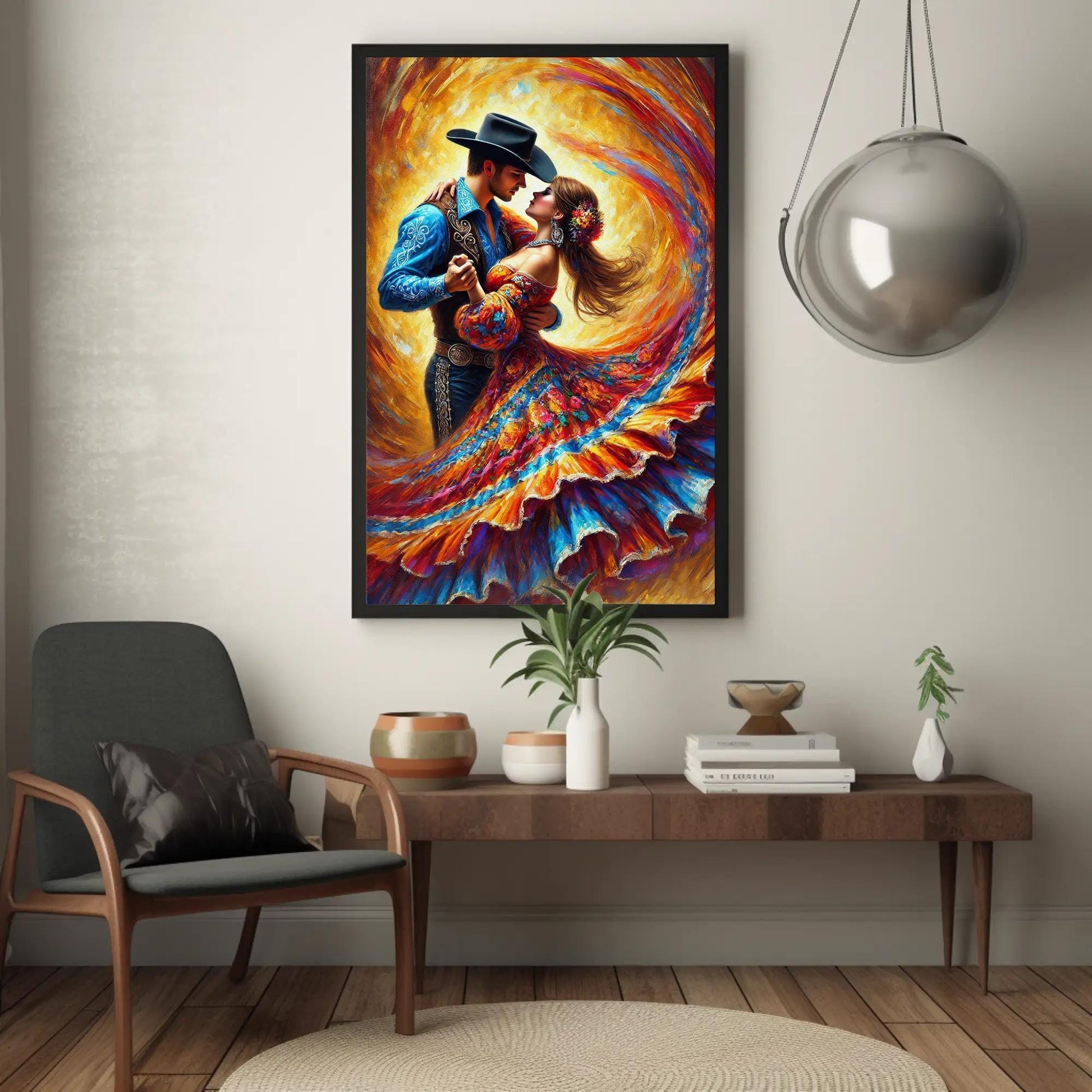 Jarabe Tapatío canvas wall art shown in a styled room (view 2)