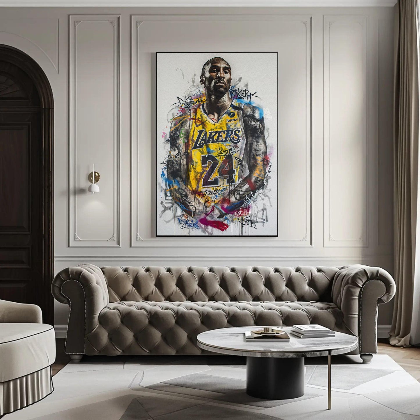 Kobe Bryant , Lakers Graffiti Basketball canvas wall art, ready to hang