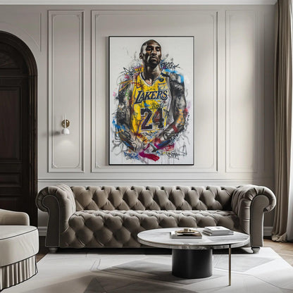 Kobe Bryant , Lakers Graffiti Basketball canvas wall art, ready to hang