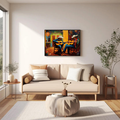 Mariachi Guitarist , Mexican Music canvas print, premium giclée wall art (view 2)