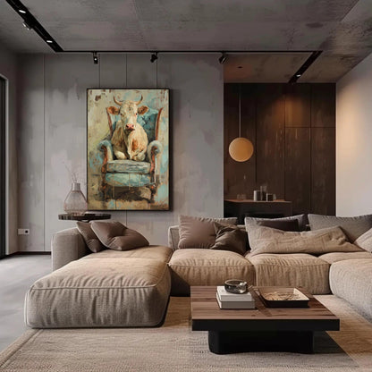 Funny Cow canvas wall art, statement décor