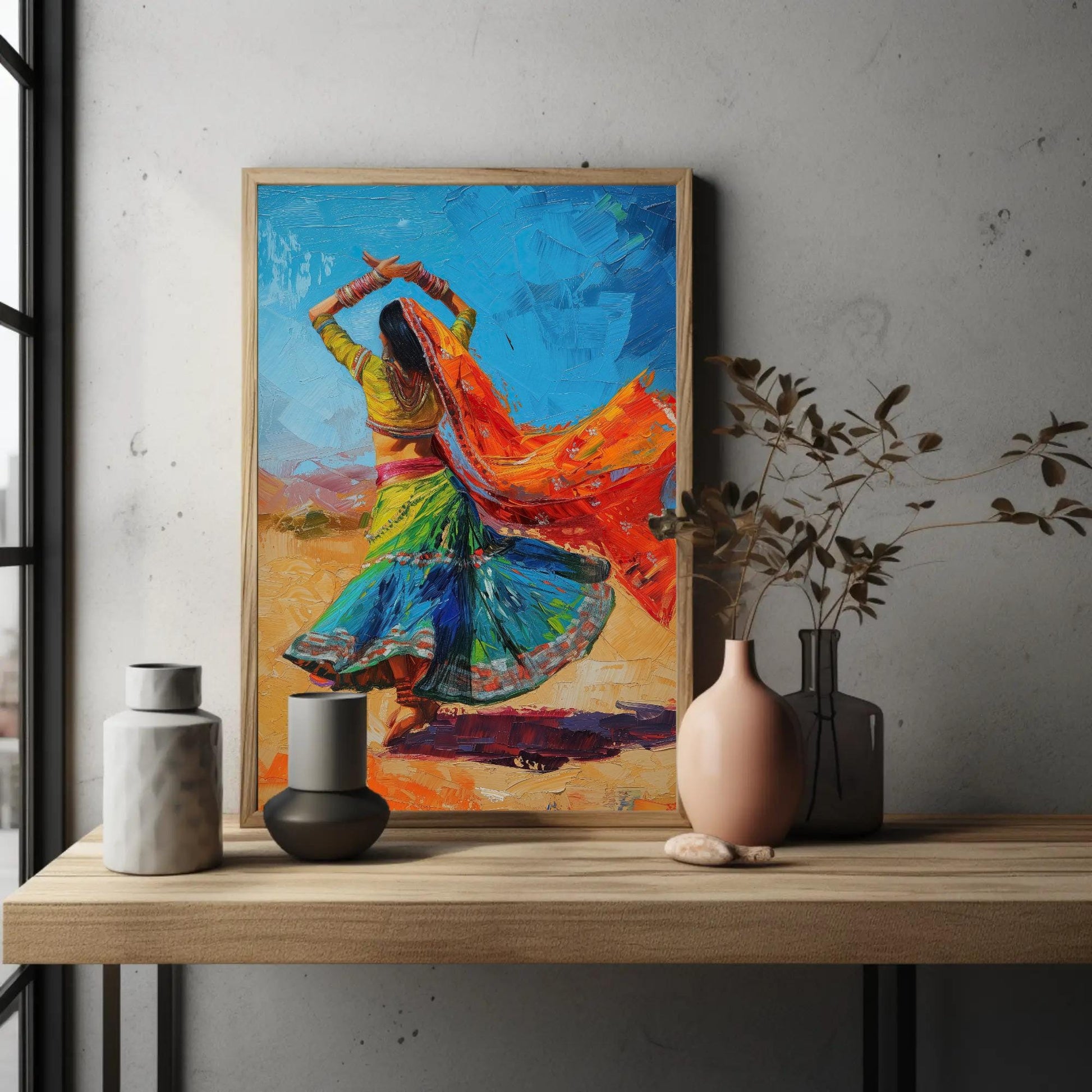 Indian Folk Dance Painting traditional canvas wall art for the home