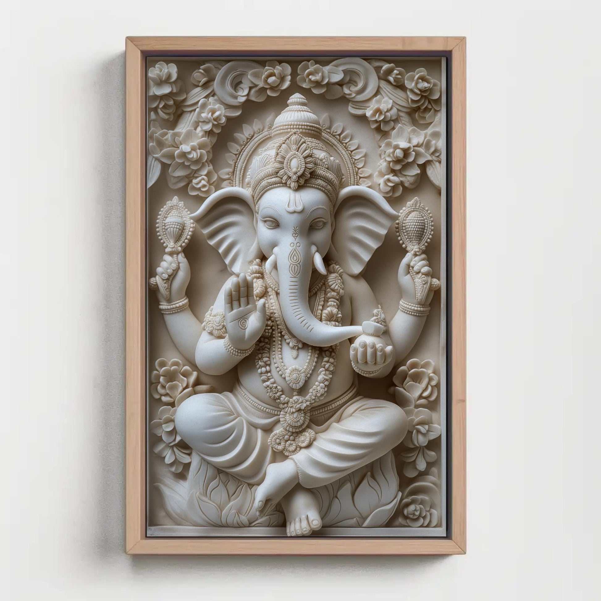Ganesha Statue modern canvas wall art for the home