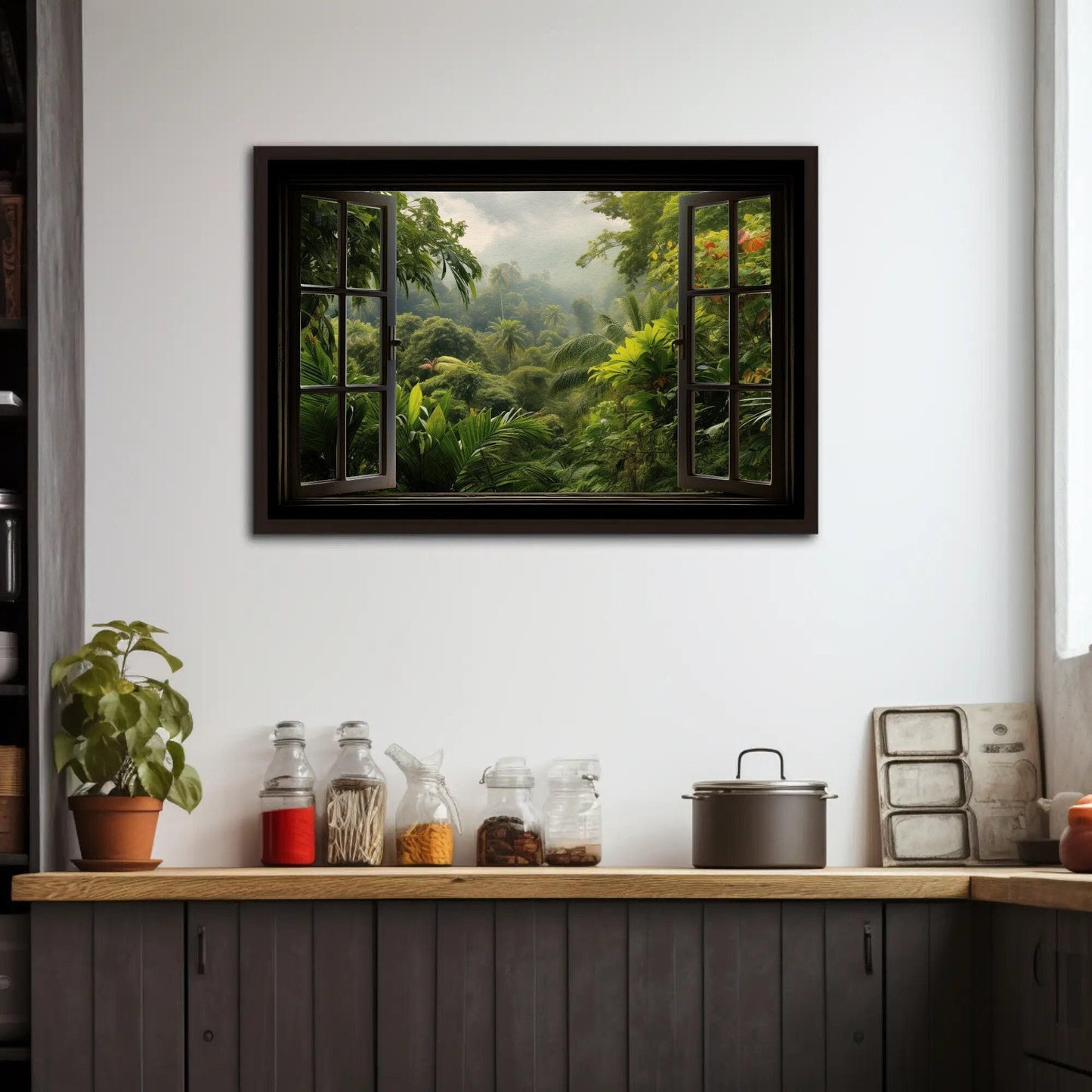 Tropical Jungle canvas wall art, ready to hang (view 2)
