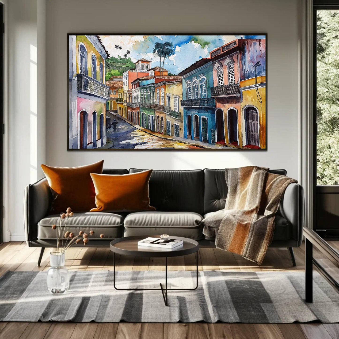 Salvador Bahia canvas wall art shown in a living room (view 2)