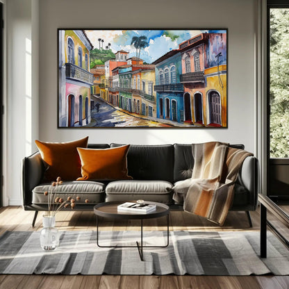 Salvador Bahia canvas wall art shown in a living room (view 2)