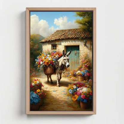 Mexican Donkey rustic farmhouse canvas wall art, ready to hang