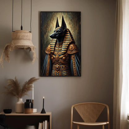 Anubis canvas wall art shown in a styled interior (view 2)