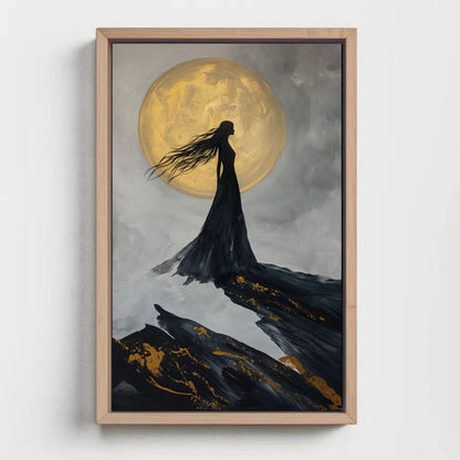 Nyx Goddess canvas wall art shown in a styled room