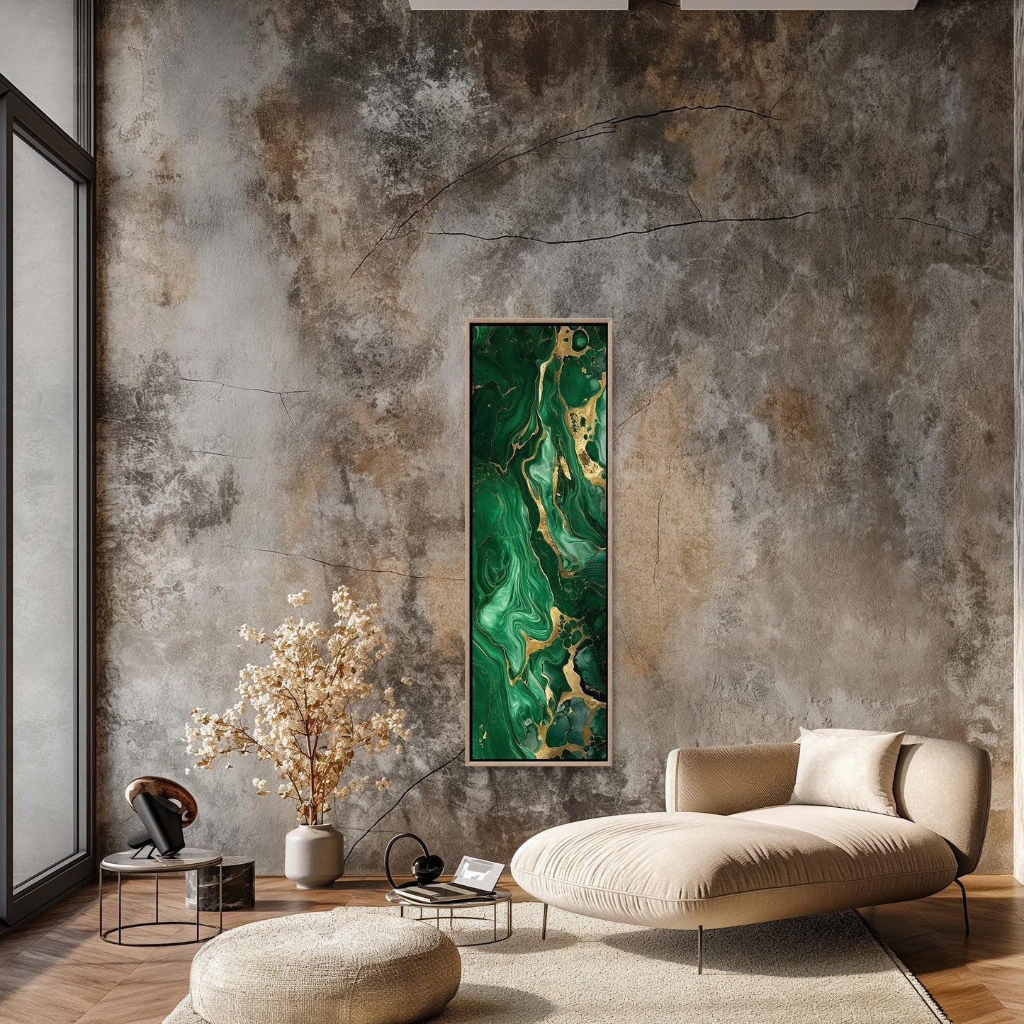Green Gold Marble canvas wall art, gallery-wrapped or framed