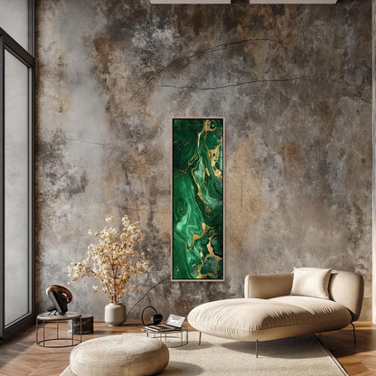 Green Gold Marble canvas wall art, gallery-wrapped or framed