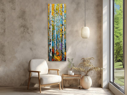 Birch Tree canvas wall art shown in a living room (view 2)