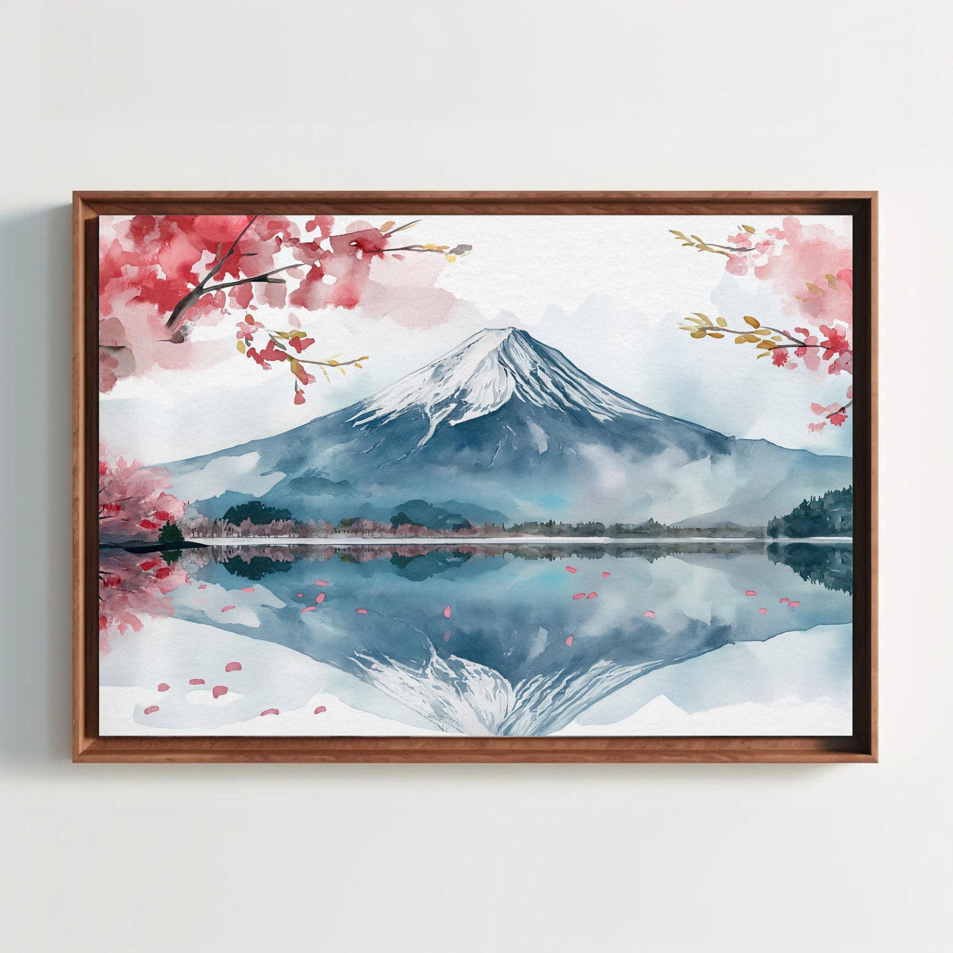 Mount Fuji Canvas Print, Japanese Wall Art Framed on Museum-Grade Canvas