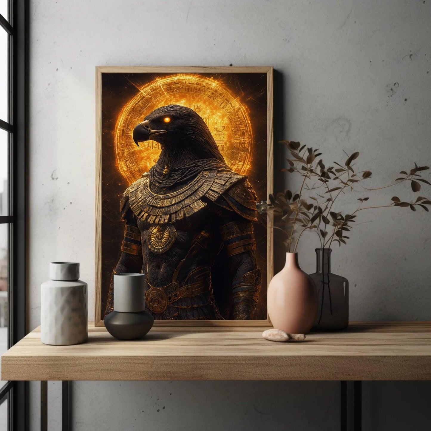 Horus canvas wall art shown in a styled room (view 2)