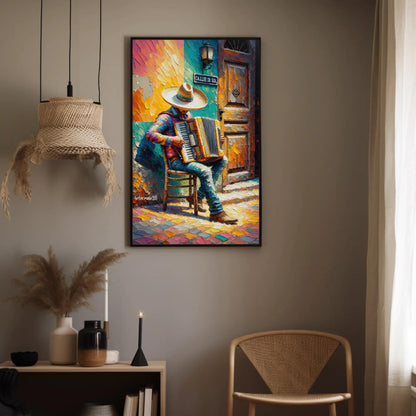 Mariachi Accordion , Mexican Music canvas wall art shown in a styled room (view 3)