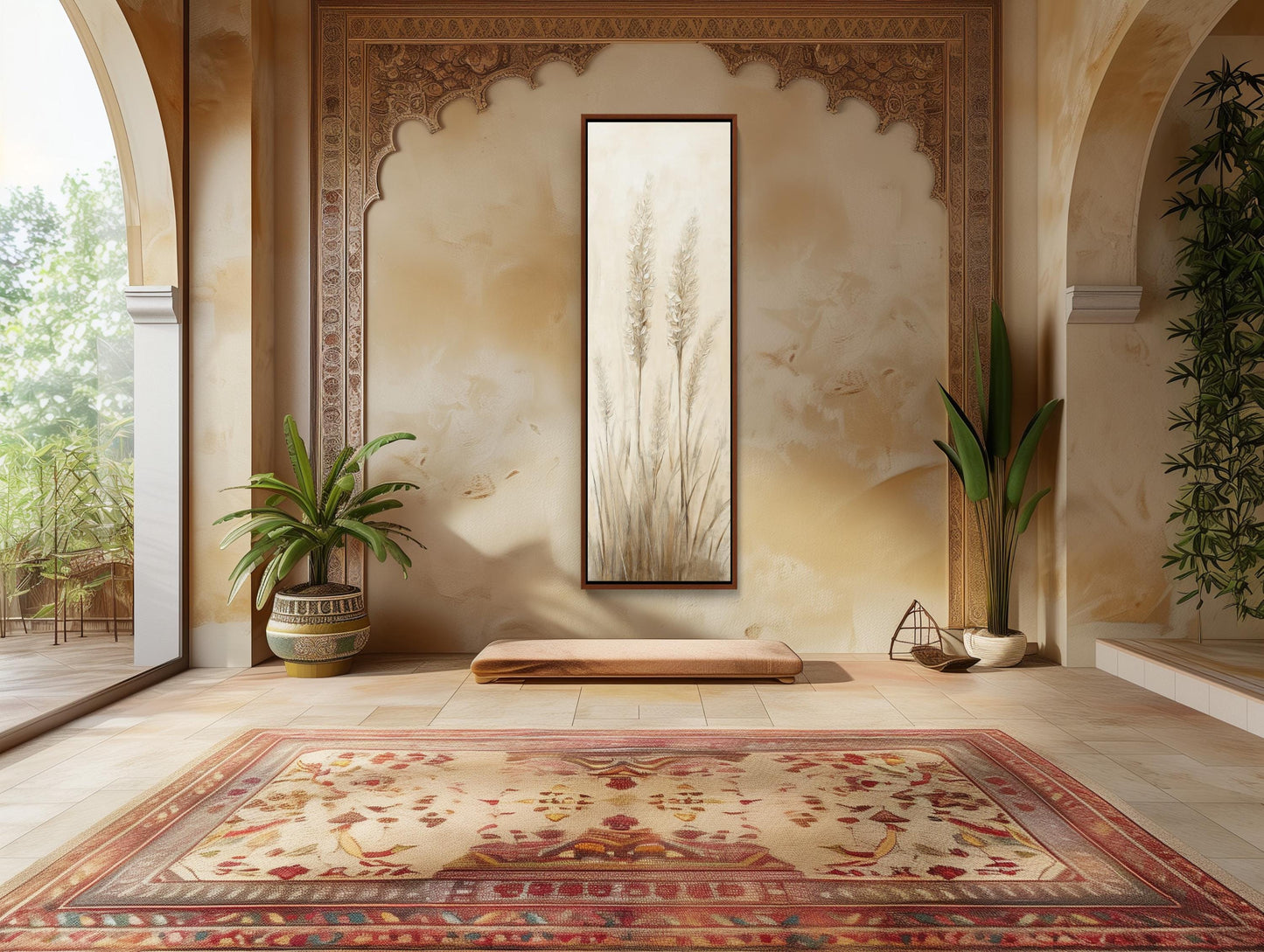 Wild Grass canvas wall art shown in a styled interior