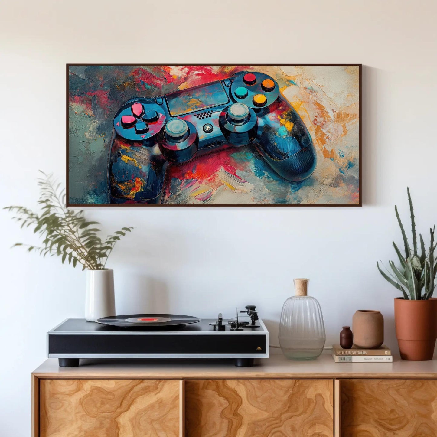 Game Controller Canvas Print – Vibrant Gamer Room Decor | Framed Wall Art