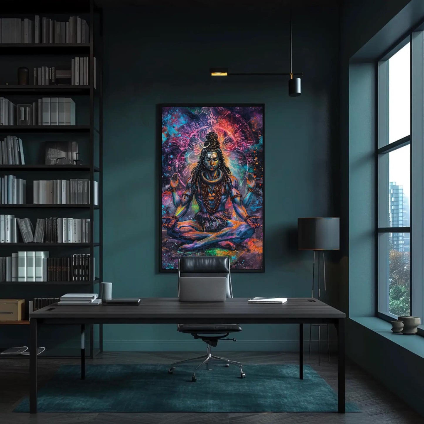 Lord Shiva Meditation minimalist canvas wall art, ready to hang (view 2)