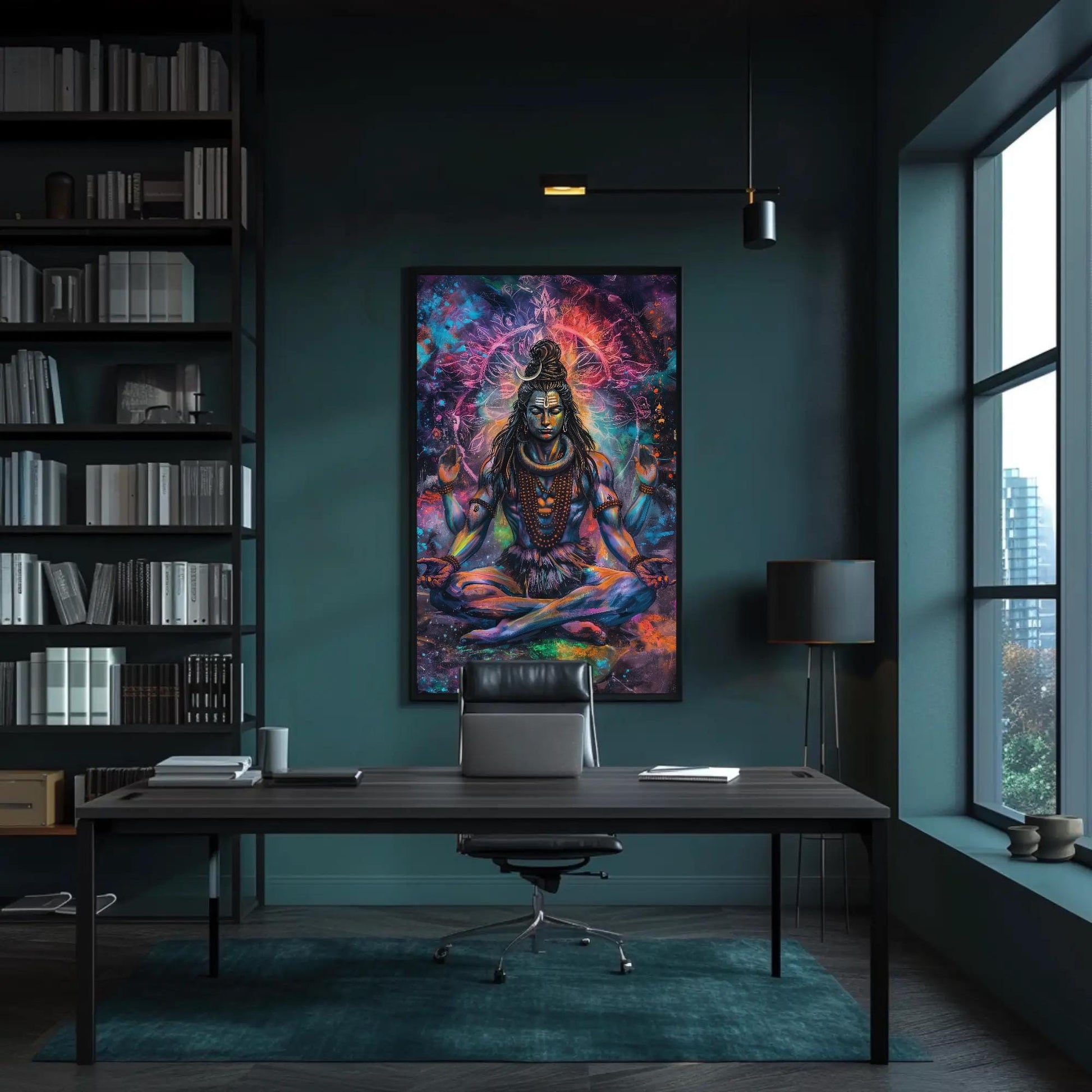 Lord Shiva Meditation minimalist canvas wall art, ready to hang (view 2)