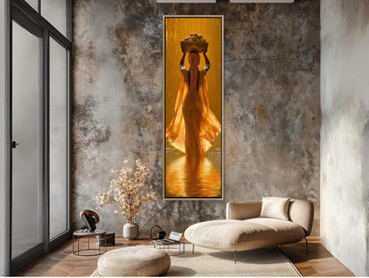 African Woman canvas wall art shown in a living room (view 2)