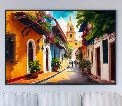Cartagena Colombia , Caribbean Travel canvas wall art, ready to hang