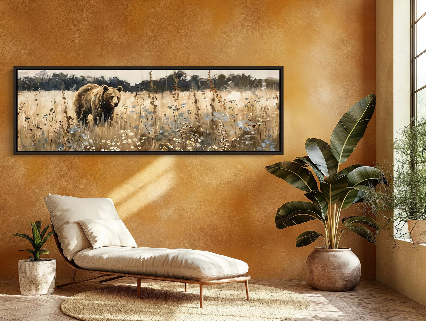 Brown Bear canvas wall art shown in a living room (view 2)