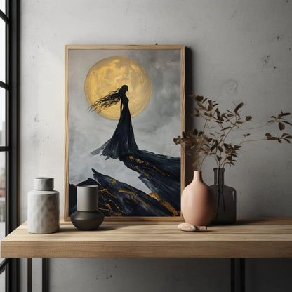 Nyx Goddess canvas wall art shown in a styled room (view 2)