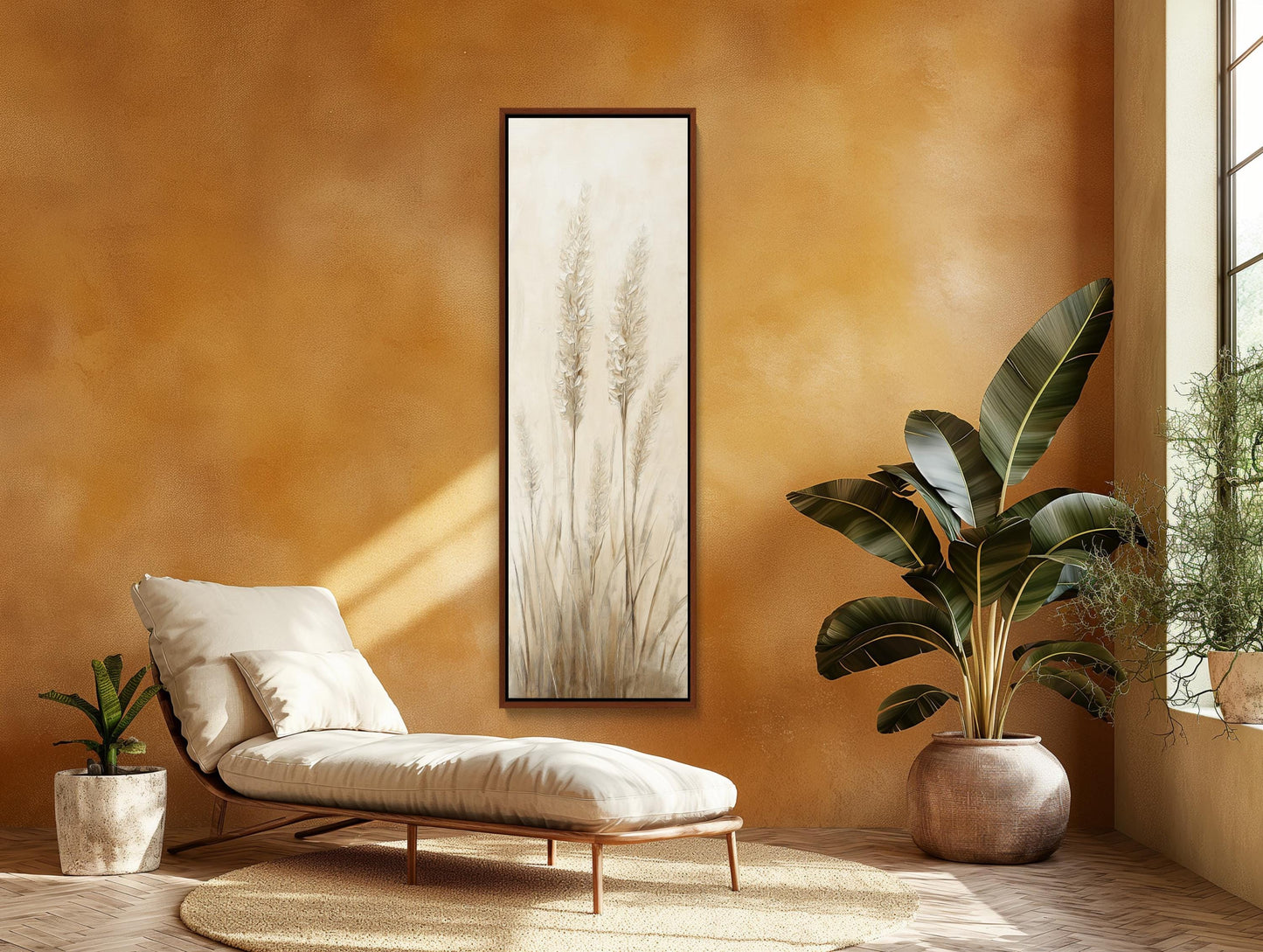 Wild Grass canvas wall art shown in a living room