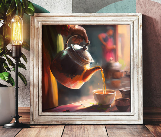 Chai Tea Art Print - Colorful Kitchen Wall Art | Premium Canvas Poster