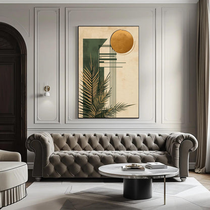 Sage Green modern canvas wall art, ready to hang
