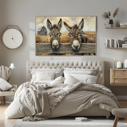 Two Donkeys canvas print, premium giclée wall art