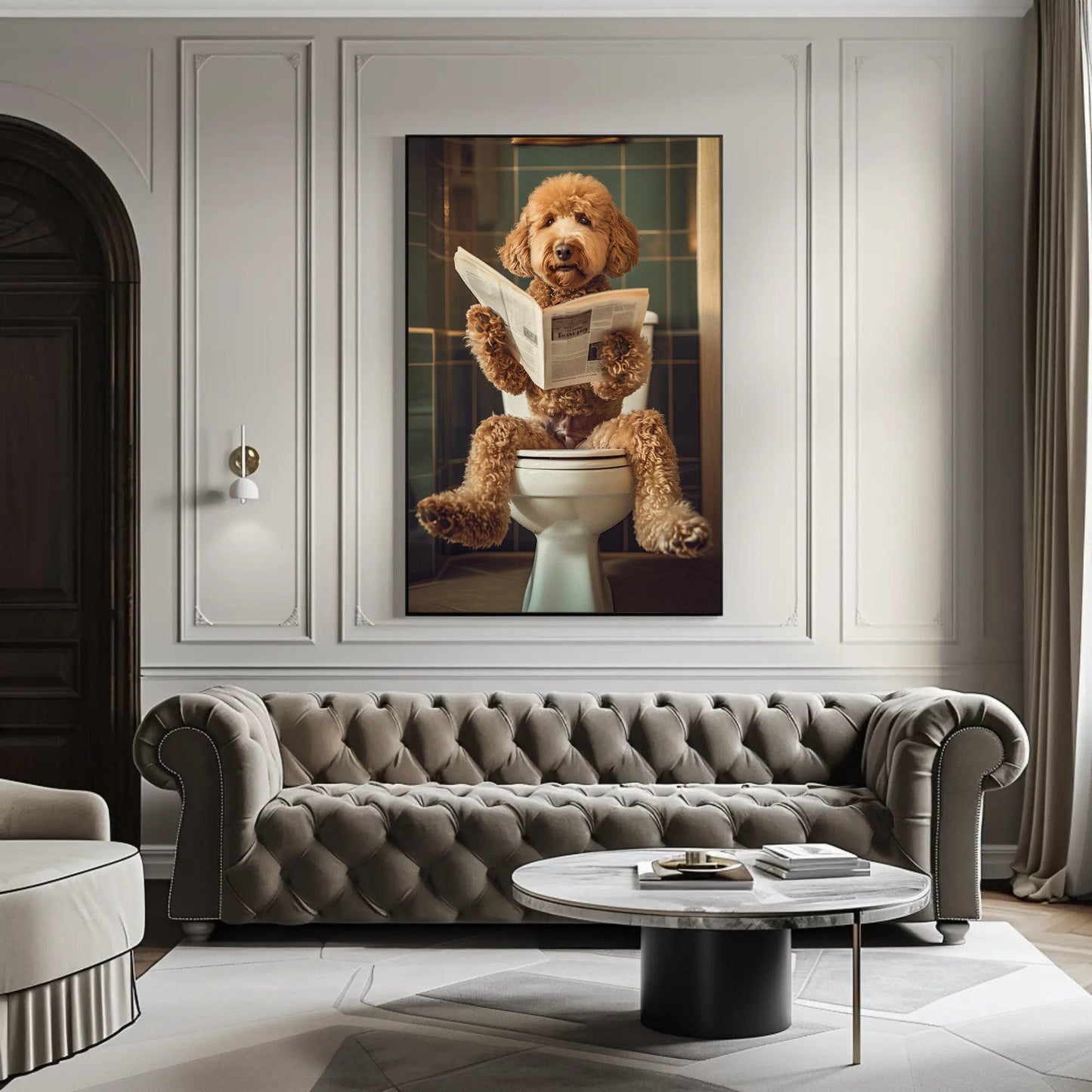Golden Doodle canvas wall art, statement décor