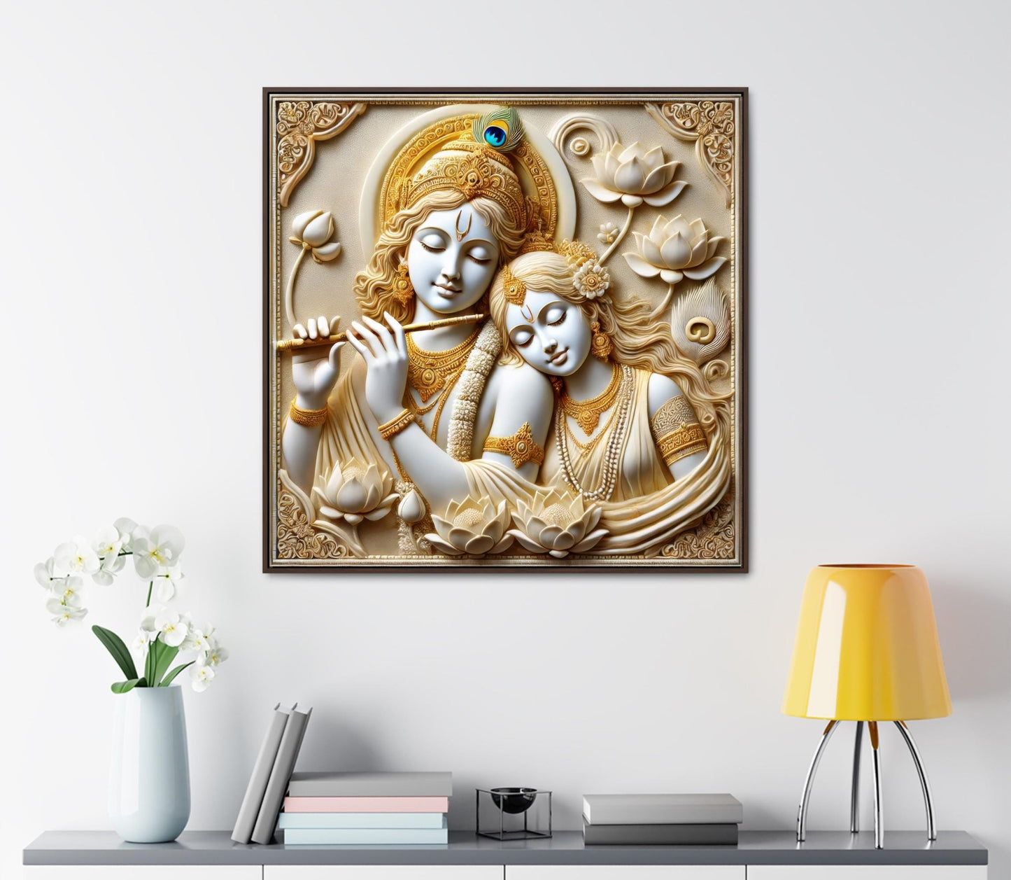 Radha Krishna canvas wall art, statement décor