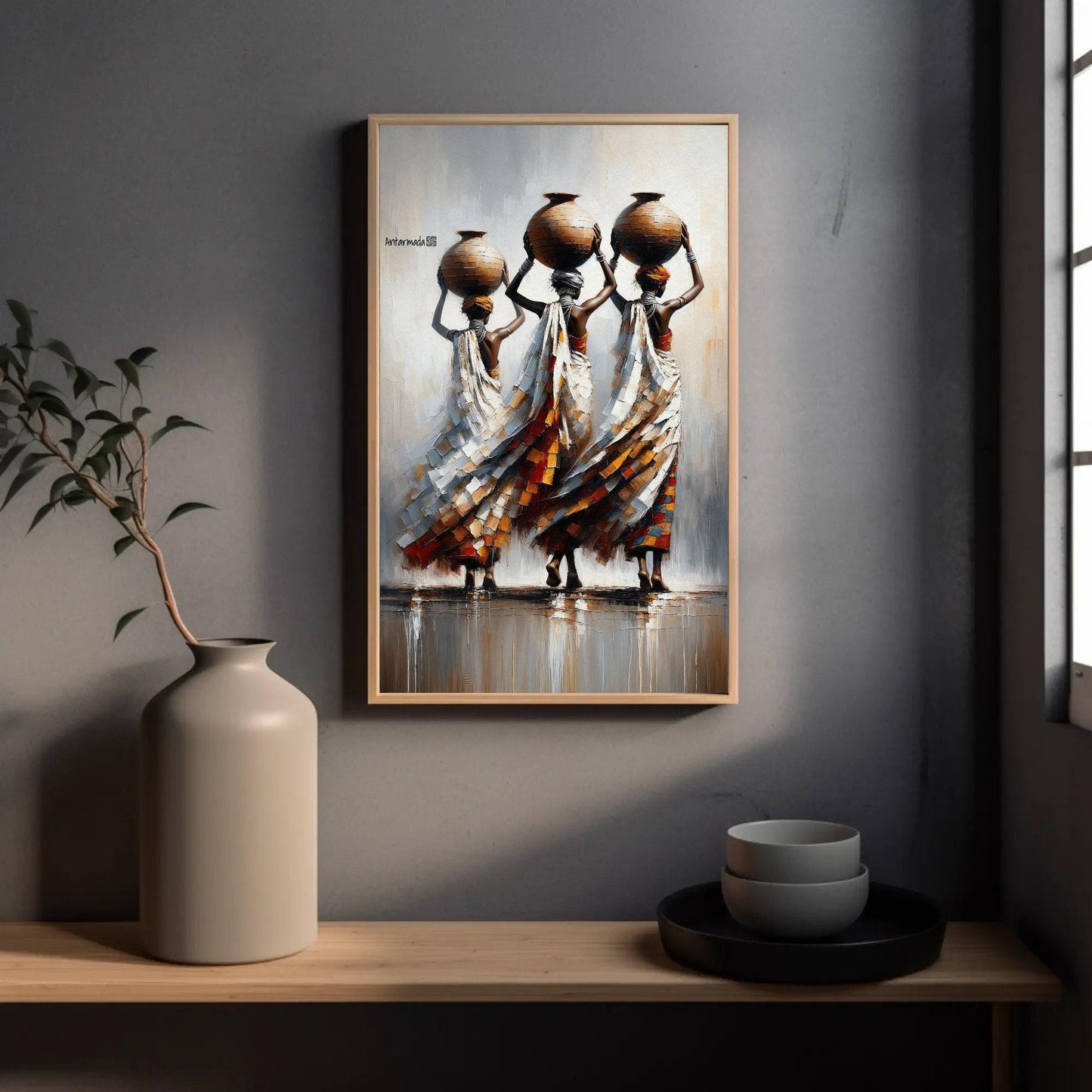 African Women canvas wall art shown in a styled room (view 3)